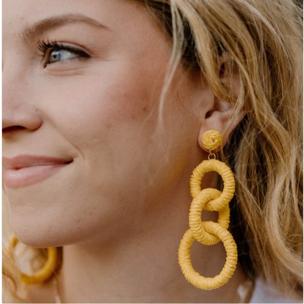 NWT Anna & Ava Yellow Circle Earrings